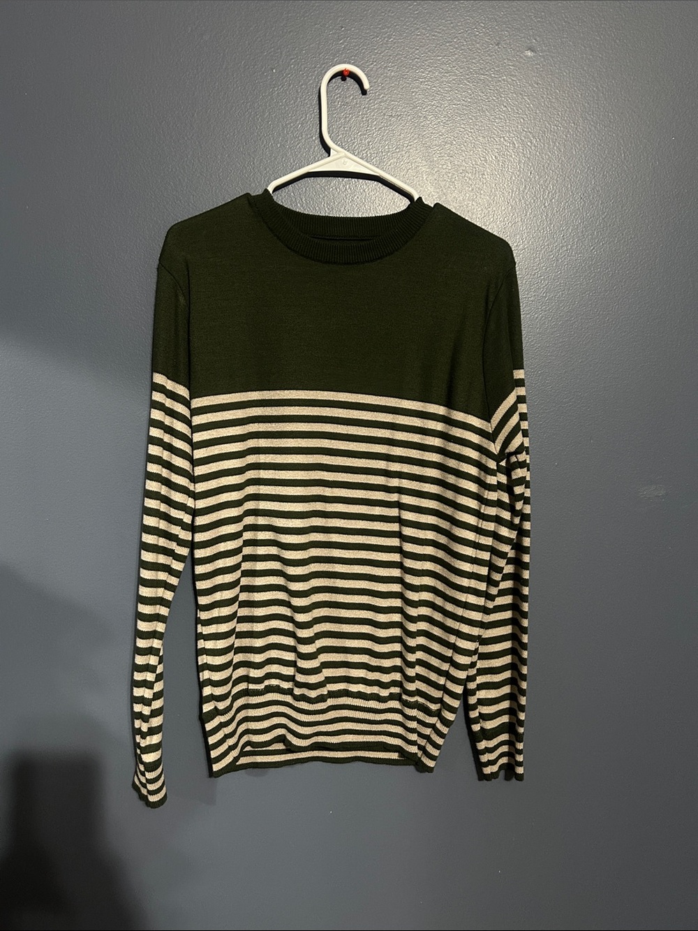 Men's Striped Crewneck Sweater - Black and White